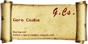 Gere Csaba névjegykártya