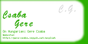 csaba gere business card